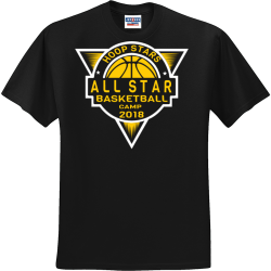 hoop stars all star basketball camp 2018 basketball t shirts Men's 50/50 Cotton/Polyester T-Shirts Jerzees 29M