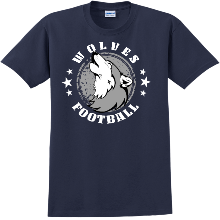 WolvesFootballTshirtsAdult 100 Cotton TShirts Gildan 2000