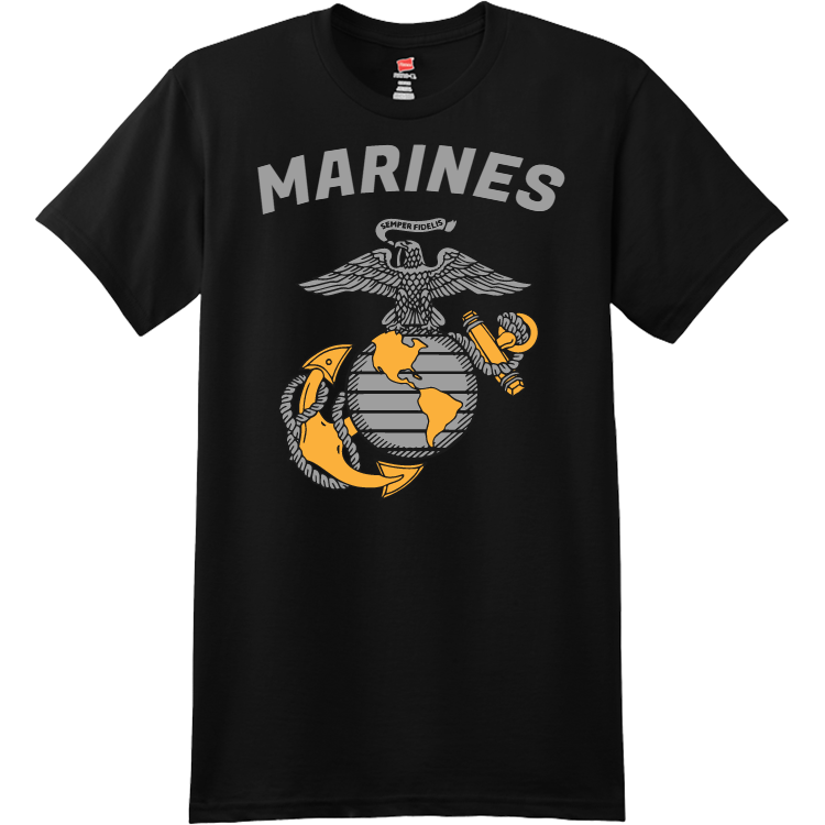 marines-shirt-designs-t-shirtsMen's 100% Cotton T-Shirts Hanes 4980