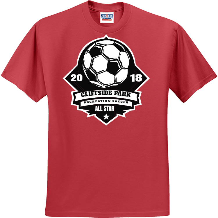 18 CLIFFSIDE PARK ALL STAR RECREATION SOCCER 20 Men's 50/50 Cotton ...