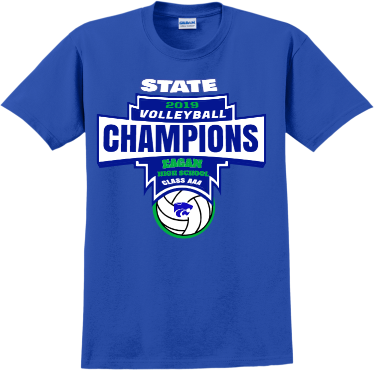 STATE VOLLEYBALL 2019 CHAMPIONS EAGAN HIGH SCHOOL CLASS AAA Adult 100% ...