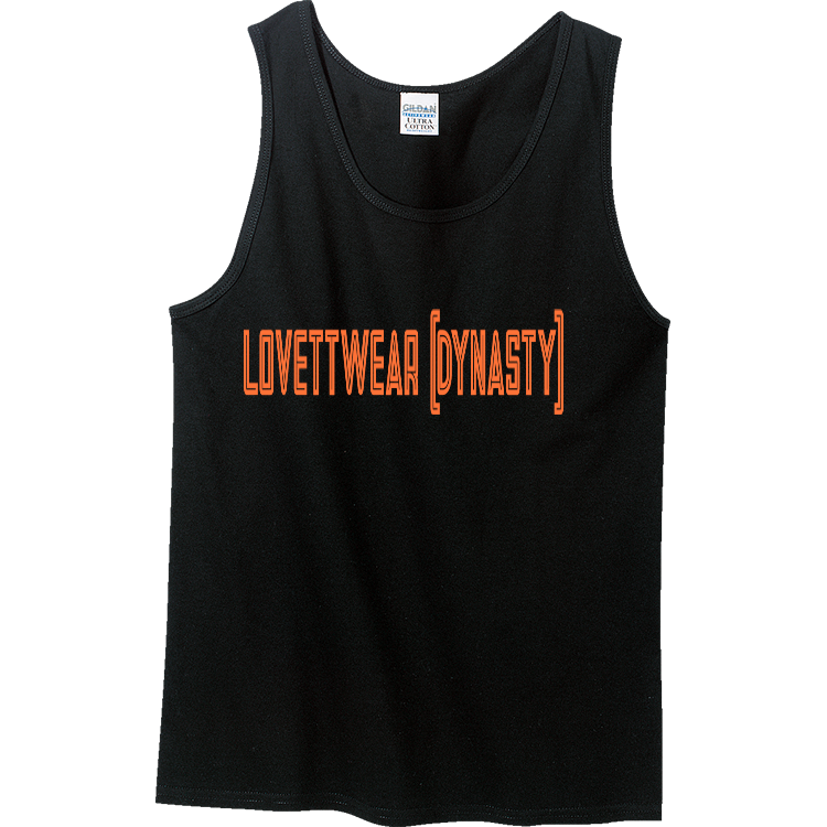 BLACK AND ORANGE LOVETTWEAR DYNASTY TANK Men's 100% Cotton Tank Tops ...