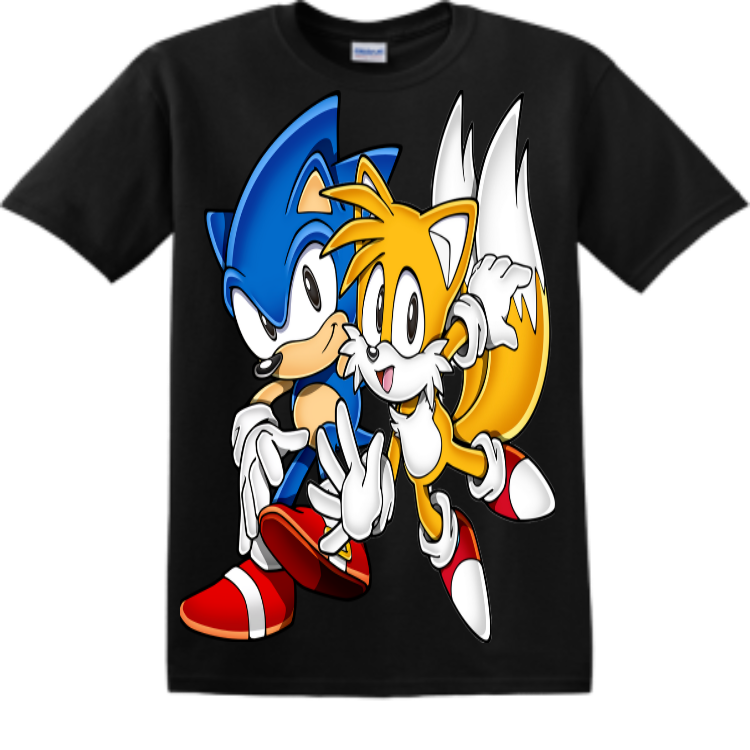 Sonic and Tails Sonic Mania Men's 100% Cotton T-Shirts Gildan 5000