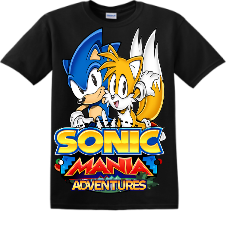 Sonic And Tails Sonic Mania Adventures Men's 100% Cotton T-shirts 