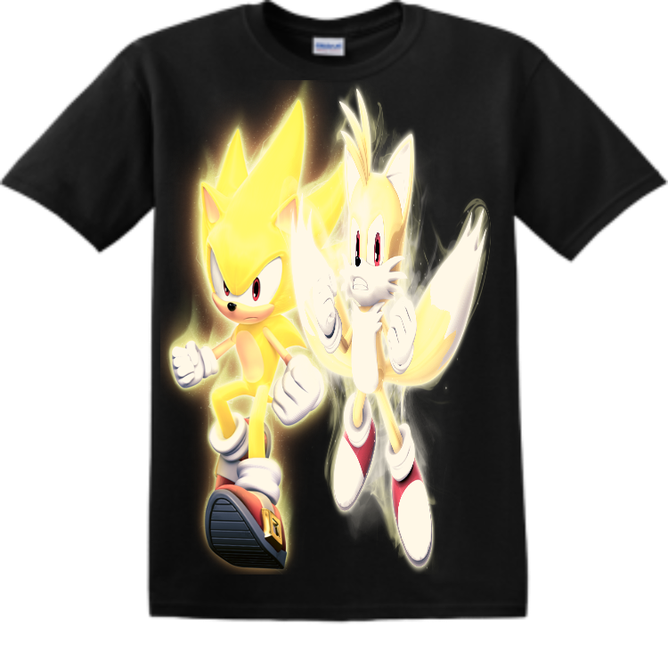 Super Sonic and Tails Men's 100% Cotton T-Shirts Gildan 5000