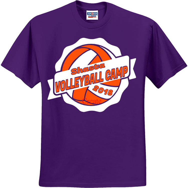 Shasta VOLLEYBALL CAMP 2018 Create Men's 50/50 Cotton/Polyester T ...