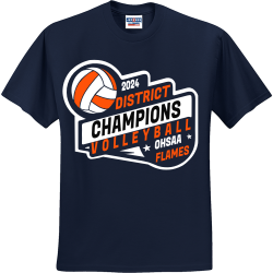 2024-DISTRICT-CHAMPIONS-VOLLEYBALL-OHSAA-FLAMES Men's 50/50 Cotton/Polyester T-Shirts Jerzees 29M