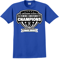 JACKSON-STATE-SWAC-EASTERN-CHAMPIONS----20-24--SOUTHWESTERN-ATHLETIC-------CONFERENCE Adult 100% Cotton T-Shirts Gildan 2000