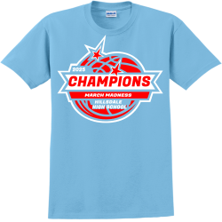 2025-MARCH-MADNESS-CHAMPIONS-HILLSDALE-HIGH-SCHOOL Adult 100% Cotton T-Shirts Gildan 2000