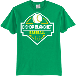 BISHOP-BLANCHET-BASEBALL Adult 100% Cotton T-Shirts Port And Company PC55